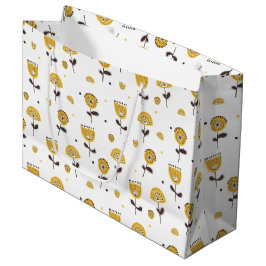 Bolsa De Regalo Grande Modelo floral amarillo moderno de mediados del sig