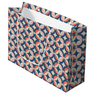 Bolsa De Regalo Grande Modelo geométrico azul y coralino