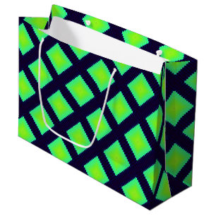Bolsa De Regalo Grande Modelo geométrico del verde y de los azules