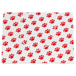 Bolsa De Regalo Grande Modelo rojo de la impresión de la pata