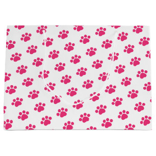 Bolsa De Regalo Grande Modelo rosado de la impresión de la pata