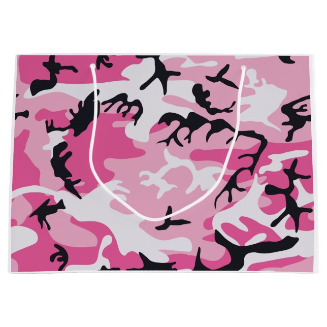 Bolsa De Regalo Grande Modelo rosado del camuflaje de Camo (Anverso)