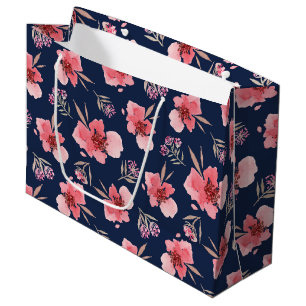 Bolsa De Regalo Grande Modelo rosado oscuro de la acuarela