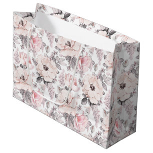 Bolsa De Regalo Grande Modelo rosado y gris clásico