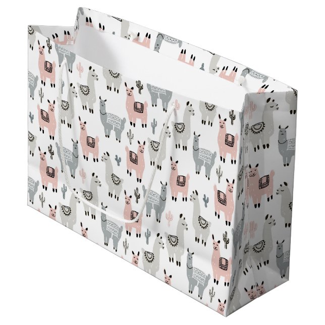 Bolsa De Regalo Grande Modelo sonriente de las llamas (Angulo Anverso)