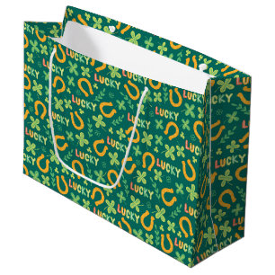 Bolsa De Regalo Grande Modelo verde AFORTUNADO irlandés
