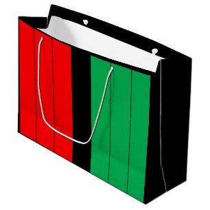 Bolsa De Regalo Grande Modelo verde negro rojo de las rayas de Kwanzaa