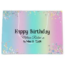 Módem Pastel Holográfico Feliz cumpleaños