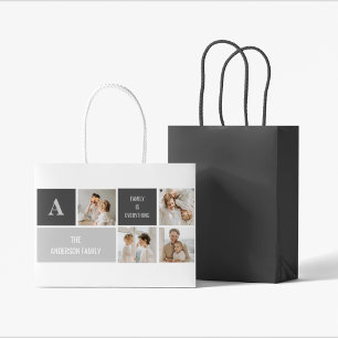 Bolsa De Regalo Grande Moden 3Collage Photo & Grey Best Family Gift