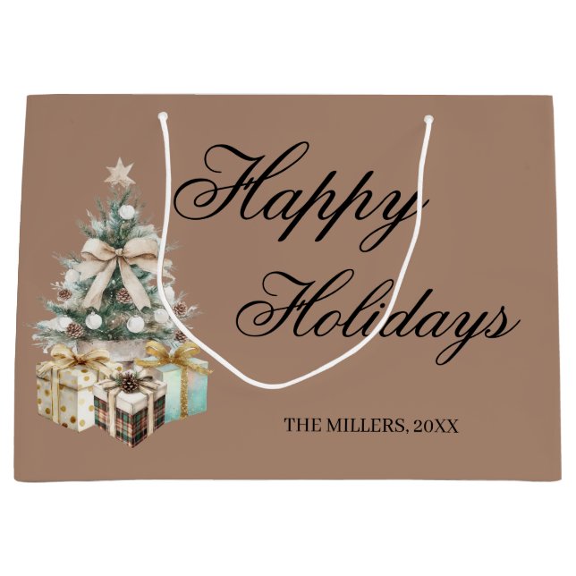 Bolsa De Regalo Grande Modern Christmas Tree Gift Bag (Anverso)