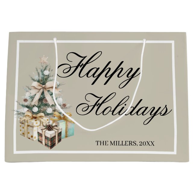 Bolsa De Regalo Grande Modern Christmas Tree Gift Bag (Anverso)