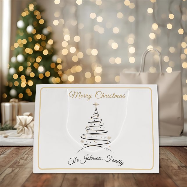 Bolsa De Regalo Grande Modern Elegant Minimal Christmas Tree  (Subido por el creador)