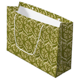 Bolsa De Regalo Grande Modern Floral Pattern: White Umbel Flowers