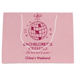 Bolsa De Regalo Grande Modern Minimalist Bachelorette Weekend | Pink