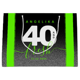 Bolsa De Regalo Grande Moderna Girly verde brillante 40 y fresco