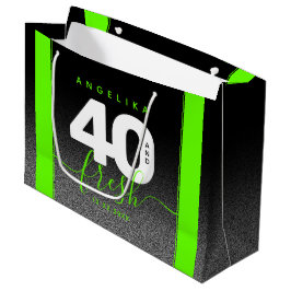 Bolsa De Regalo Grande Moderna Girly verde brillante 40 y fresco