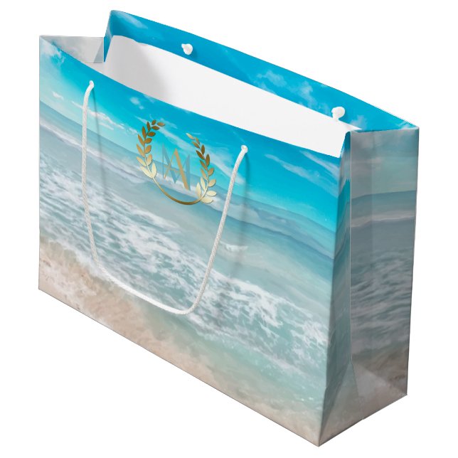 Bolsa de regalo grande | Moderna playa geométrica  (Angulo Anverso)