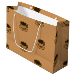 Bolsa De Regalo Grande Moderno café café marrón de mediados de siglo