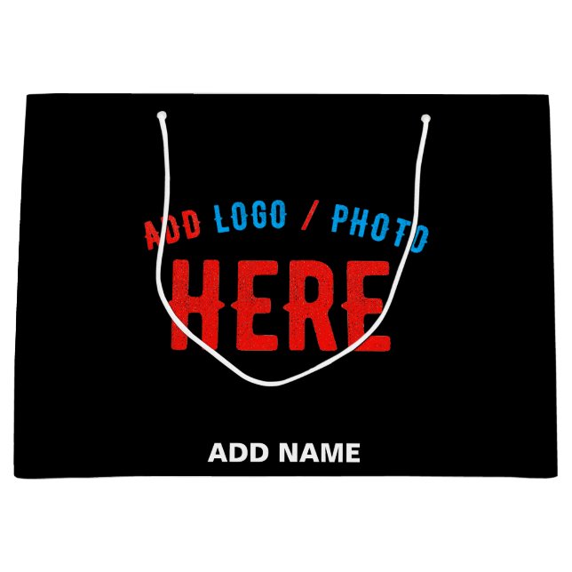 BOLSA DE REGALO GRANDE MODERNO ESTILIZADO PERSONALIZABLE NEGRO MARCA VERI (Anverso)