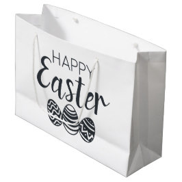 Bolsa De Regalo Grande Moderno Happy Easter Eggs Black White Cute