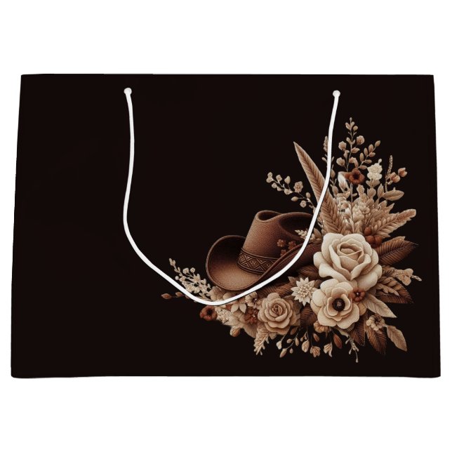 Bolsa De Regalo Grande Moderno País Elegante Occidental- Floral (Anverso)