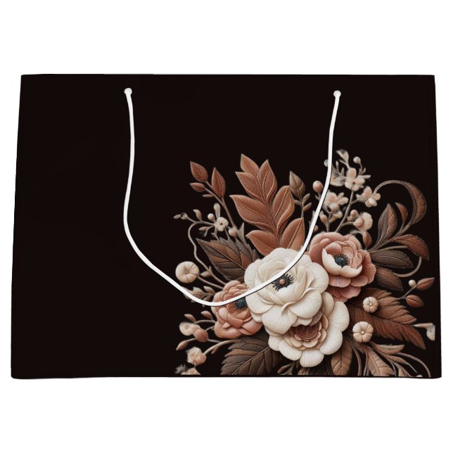 Bolsa De Regalo Grande Moderno País Elegante Occidental- Floral (Anverso)