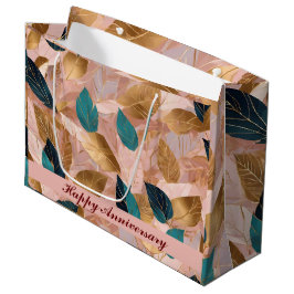 Bolsa De Regalo Grande Moderno Rubor Pink Gold Boho deja colección