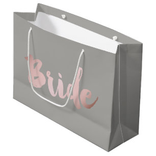 Bolsa De Regalo Grande moderno y elegante claro falso rosa de oro "novia"
