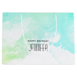 Bolsa De Regalo Grande Modernos Abstractos Aguas Verdes y Azules Swirls