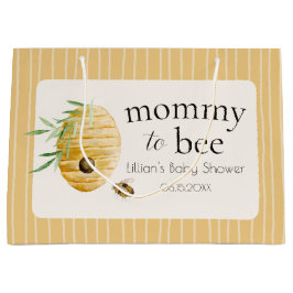 Bolsa De Regalo Grande Mommy To Bee Bumblebee Yellow Stripe Baby Shower 