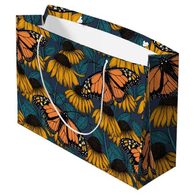 Bolsa De Regalo Grande Monarch butterfly on yellow coneflowers (Angulo reverso)