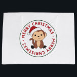 Bolsa De Regalo Grande Monkey Christmas Snow Winter Animals Monkeys Large<br><div class="desc">The monkey for Christmas with fairy lights. Funny animals with gifts and snow for the holidays. Also funny for christmas in July. Monkeys are cute animals and perfect for Christmas.</div>