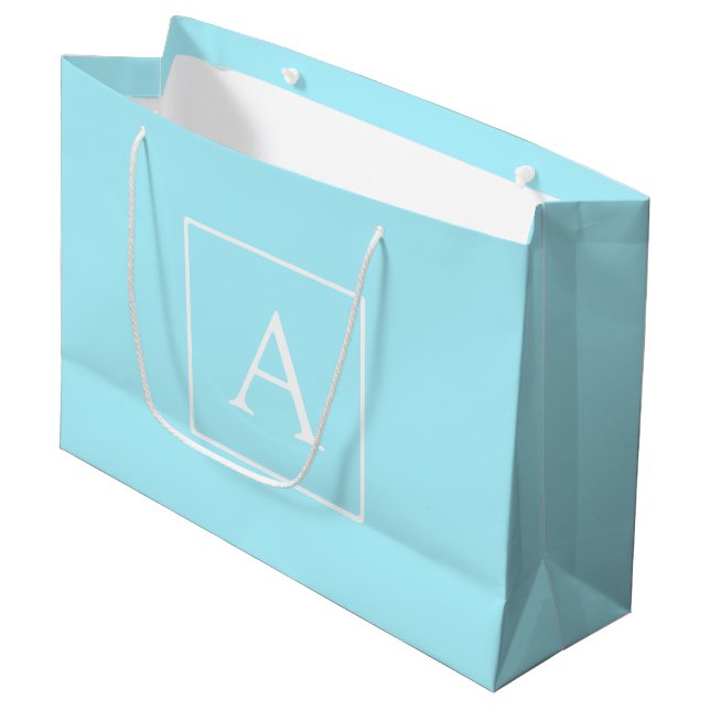 Bolsa De Regalo Grande Monograma azul cielo simple (Angulo Anverso)