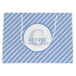Bolsa de regalo grande monograma Baby Boy Blue