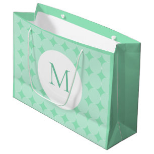 Bolsa De Regalo Grande Monograma de color verde de menta elegante plantil