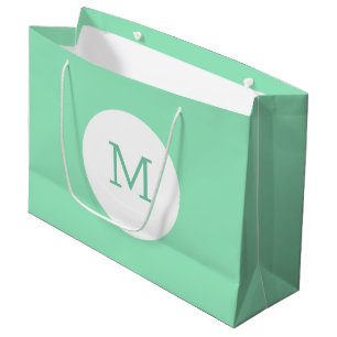 Bolsa De Regalo Grande Monograma de color verde elegante moderno de moda