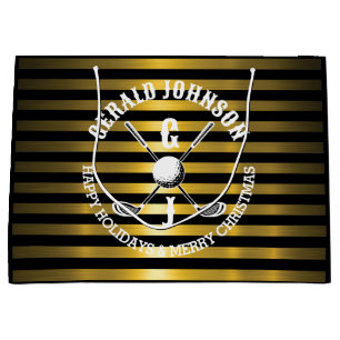 Bolsa De Regalo Grande Monograma de golf elegante para fiestas