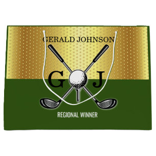 Bolsa De Regalo Grande Monograma de golf elegante personalizado minimalis