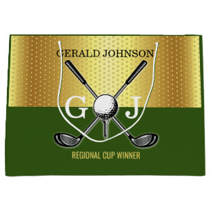 Bolsa De Regalo Grande Monograma de golf elegante personalizado minimalis