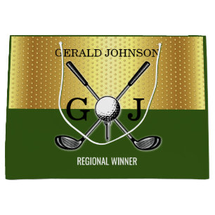 Bolsa De Regalo Grande Monograma de golf elegante personalizado minimalis