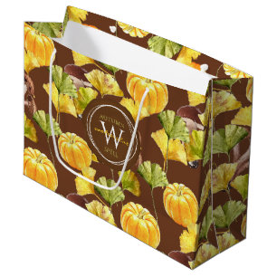 Bolsa De Regalo Grande Monograma del patrón de color de agua color oscur