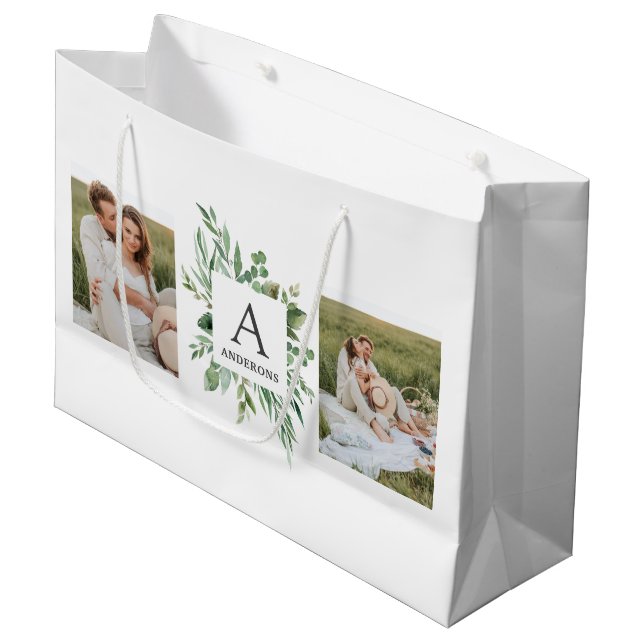 Bolsa De Regalo Grande Monograma dos fotos | Marco de vegetación personal (Angulo Anverso)