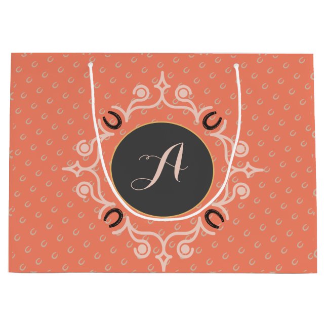 Bolsa De Regalo Grande Monograma ecuestre Lucky Horse Shoe (Anverso)