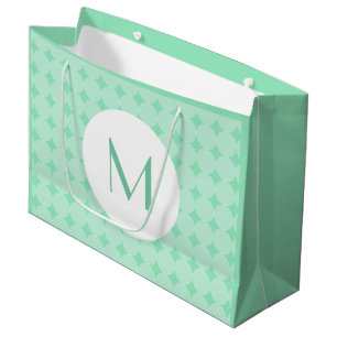Bolsa De Regalo Grande Monograma elegante moderno de color verde de la Mi