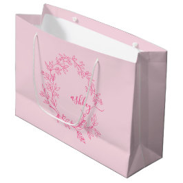 Bolsa De Regalo Grande Monograma estilizado moderno rosa caliente