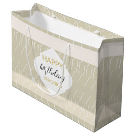 Bolsa De Regalo Grande Monograma Geométrico con Rubor Pastel Moderno