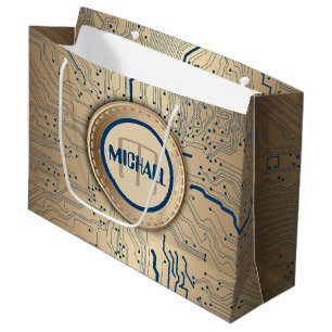 Bolsa De Regalo Grande Monograma impreso del cobre de la electrónica de
