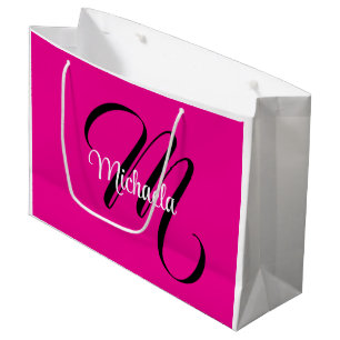 Bolsa De Regalo Grande Monograma inicial de nombre minimalista moderno ro