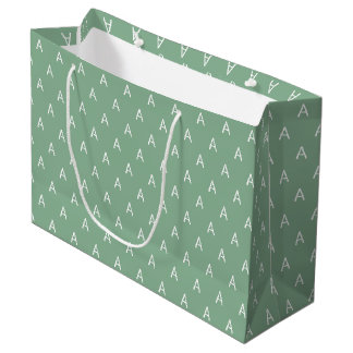 Bolsa De Regalo Grande Monograma Minimalista Suave Verde