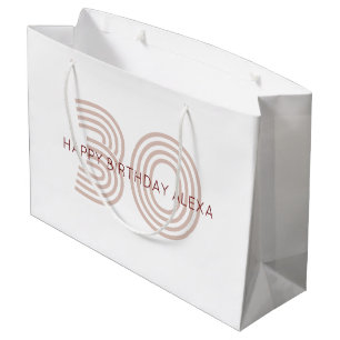 Bolsa De Regalo Grande Monograma moderno de beige y vino